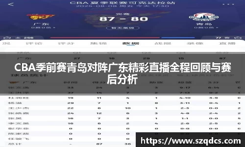 CBA季前赛青岛对阵广东精彩直播全程回顾与赛后分析