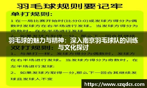 羽毛球的魅力与精神：深入南京羽毛球队的训练与文化探讨